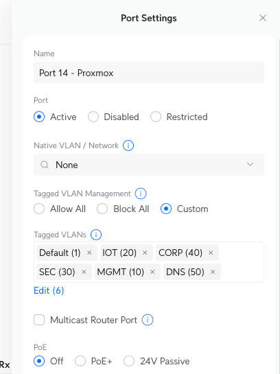 Proxmox Network Configuration
